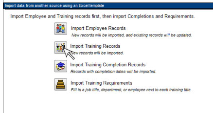 Import training records